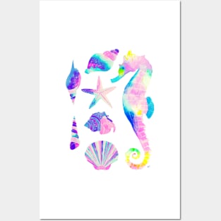 Watercolor Under the Sea Pattern - Pretty Pastel Posters and Art